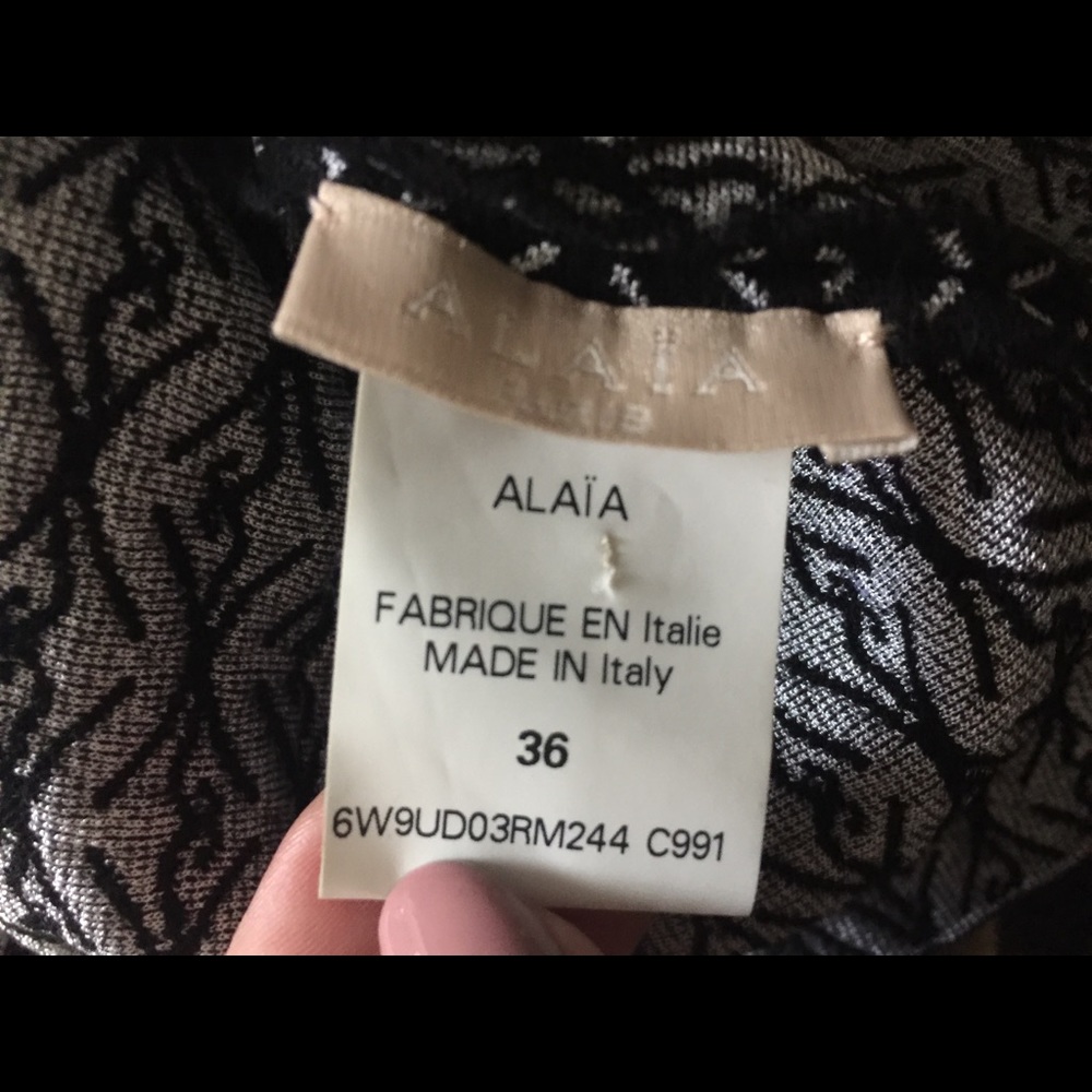 Alaia; Jacquard-knit Shift Dress with Flare Arms